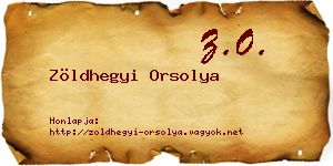 Zöldhegyi Orsolya névjegykártya